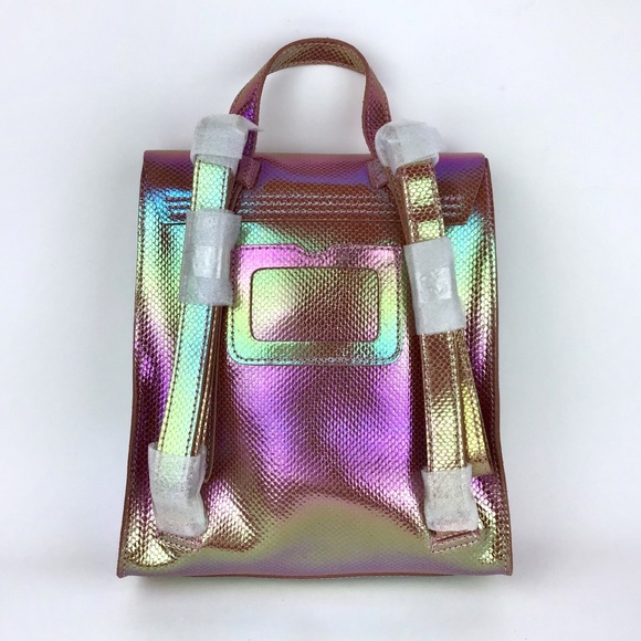 Dr. Martens Iridescent Pink Leather Mini Backpack - Picture 2 of 11